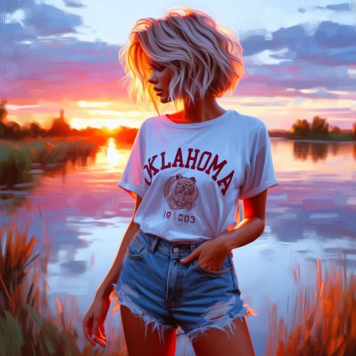 Oklahoma Lake T-Shirt And Denim Art Collection